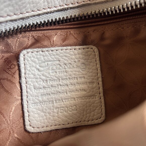 Fossil Sutter Crossbody Bag Purse White Pebbled Leather Pockets Soft 75082 - Picture 5 of 16